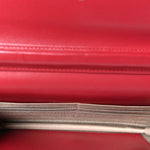 Patent Quilted Brilliant Wallet On Chain WOC Red