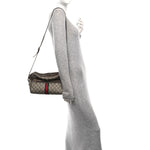 GG Supreme Monogram Web Small Ophidia Shoulder Bag Brown