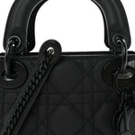 Ultra Matte Calfskin Cannage Mini Lady Dior Black