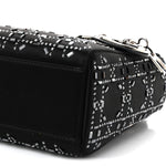 Satin Crystal Cannage Mini Lady Dior Black