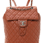 Lambskin Quilted Small Urban Spirit Backpack Brown
