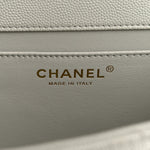 Caviar Quilted Medium Carry Me Top Handle Flap Light Blue