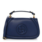 Roxy Calfskin Medium Blondie Top Handle Bag Blue Agata