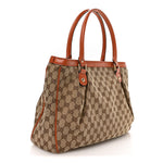 Monogram Medium Sukey Top Handle Tote Beige Orange