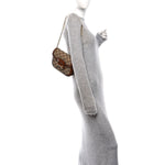 New Canvas Charisma Calfskin Crystal GG Monogram Mini Horsebit 1955 Shoulder Bag Camel Ebony