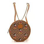 X DISNEY Mini Vintage GG Supreme Monogram Mickey Mouse Round Backpack Beige Vintage Sun Oil