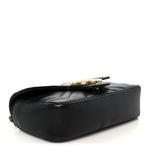 Calfskin Matelasse Super Mini GG Marmont Shoulder Bag Black