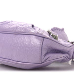 Extra Supple Calfskin Crocodile Embossed Le Cagole Shoulder Bag XS Lilac