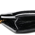 Calfskin Crocodile Embossed Kate Monogram Tassel Chain Wallet Black