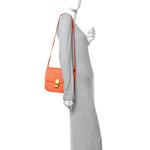 Snakeskin Medium Classic Box Flap Orange