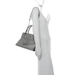 Saffiano Cuir Calfskin Medium Monochrome Top Handle Tote Ardesia