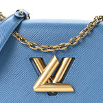 Epi Twist Shoulder Bag MM Blue Jean