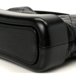 Aged Calfskin Quilted Small Gabrielle Logo Hobo Black