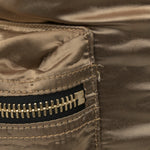 Metallic Satin Nylon Medium Rucksack Backpack Gold
