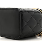 Calfskin Quilted Mini Perfect Fit Vanity Case With Chain Black