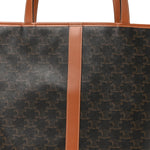 Triomphe Canvas Calfskin Medium Cabas Bag Tan