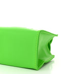 Vegan Leather Small Shopping Bag Highlighter Green