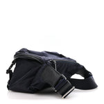 Re-Nylon Saffiano Double Snap Buckle Zip Flap Shoulder Bag Bleu