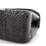 Metallic Snakeskin Jumbo Double Flap Blue