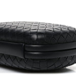 Nappa Intrecciato Chain Knot Clutch Black