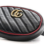 Azalea Calfskin Matelasse Diagonal Torchon GG Marmont Belt Bag 85 34 Black Romantic Cerise