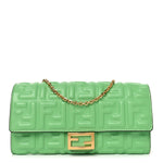 Nappa Matisse FF Embossed Continental Wallet On Chain Edamame
