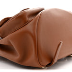 Calfskin Quilted Medium Duma Pockets Drawstring Backpack Light Brown