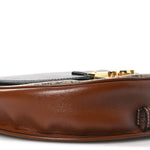 GG Supreme Monogram Calfskin Small Padlock Messenger Shoulder Bag Beige Black Cuir