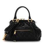 Calfskin Quilted Stam Black