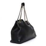 Pebbled Calfskin Medium Soho Chain Shoulder Bag Black