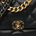 Lambskin Quilted Large Chanel 19 Flap Black