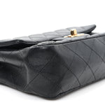 Lambskin Quilted Mini Rectangular Flap Black