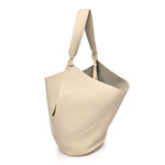Pebbled Sport Calfskin Medium Lotus Tote Ivory
