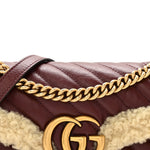 Azalea Calfskin Wool Matelasse Diagonal Small GG Marmont Shoulder Bag Sand Desert