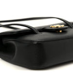 Shiny Caviar Mini Preppy Coco Shoulder Bag Black