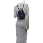 Metallic Calfskin Stud X-Mini Stark Bebe Boo Backpack Blue