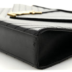 Grain De Poudre Matelasse Chevron Large Monogram Satchel Black