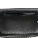 Lambskin Quilted Small Top Handle Vanity Case With Chain Black