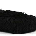 Calfskin Crochet Baby Monogram Chain Satchel Black