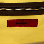Calfskin Colorblock Mime Single Handle Bag Cream Burgundy Multicolor