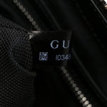 GG Supreme Monogram Appia Calfskin Web Flat Messenger Bag Black Grey