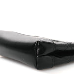 Shiny Lambskin Quilted Micro 31 Clutch With Chain Black