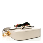 Azalea Calfskin Web Mini Horsebit 1955 Shoulder Bag Mystic White