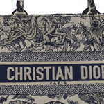 Canvas Embroidered Medium Dioriviera Toile De Jouy Book Tote Blue