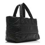 Lambskin Quilted Medium Coco Cocoon Reversible Tote Black
