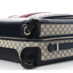 GG Supreme Monogram Textured Dollar Calfskin Web Small Savoy Cabin Trolley Beige Blue