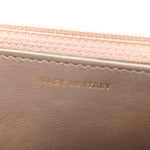 Iridescent Caviar Quilted Wallet on Chain WOC Beige