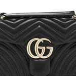 Lambskin Matelasse Medium GG Marmont Shoulder Bag Black