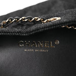 Denim Quilted Mini Chanel 25 Handbag Dark Blue