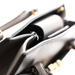 Grainy Calfskin Virtus Top Handle Tote Grey